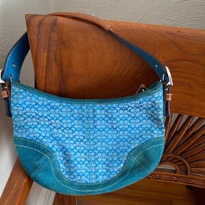 Coach Blue Patterned Shoulder Bag